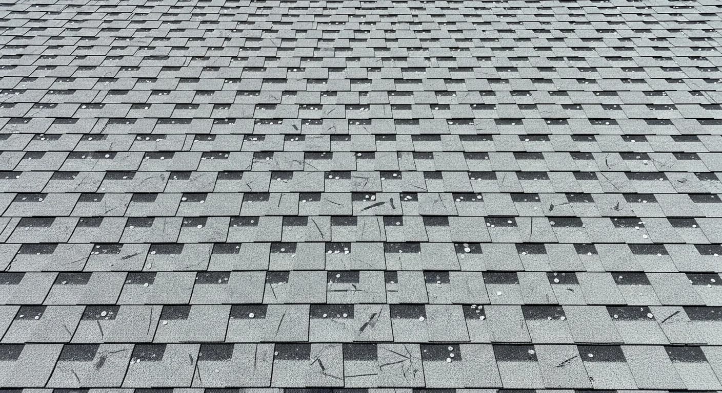 Contractor documenting roof damage with camera